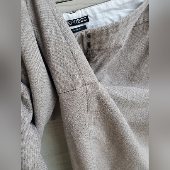 EXPRESS Khaki Beige Columnist Business Casual Professional Office Trousers Pants - Picture 7 of 15
